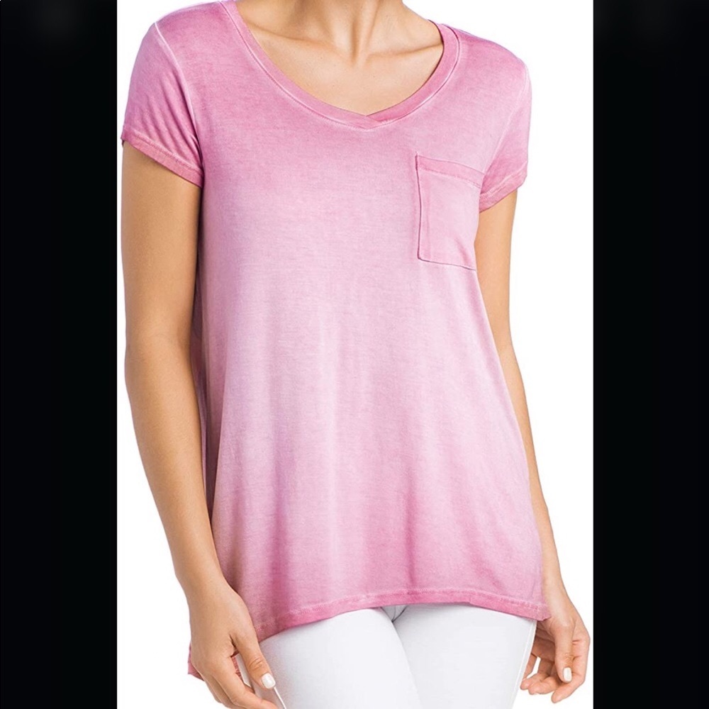 BNWT CG Sport Womens Oil Wash V-Neck Tee - Swing Body and Front Patch Pocket